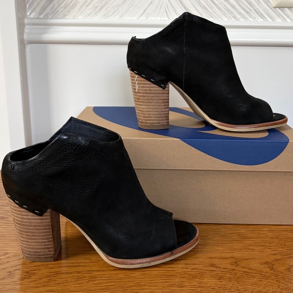 Dolce Vita Noa Peep Toe block heel bootie black 7.5 - Picture 9 of 10